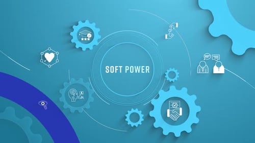 Infographie plate, coloriser les Icones, arrière-plan, Soft Power, Loopable Animation