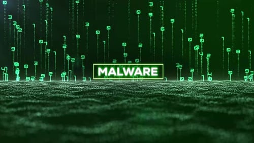 Matrix-Binärcode und Malware Word 4K