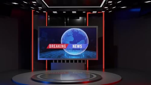 3D Virtual News Studio Background Loop