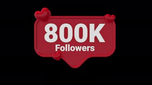 Animated 3D Social Media Followers Counter Notification Bubble