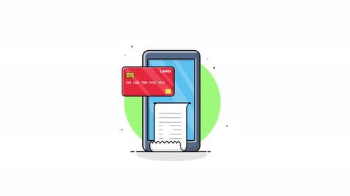 Flat Design Mobile Payment and Receipt Animation