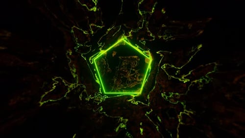 Green Pentagon Liquid Effect Background Loop Animation In 4K