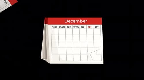 Tischkalender-Animation 4K auf Alpha
