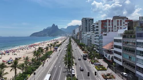 Praia de Ipanema no centro do Rio de Janeiro, Brasil.