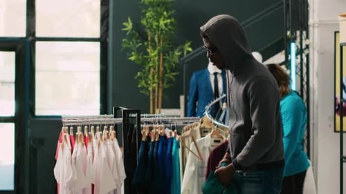Robber Stealing Trendy Clothes