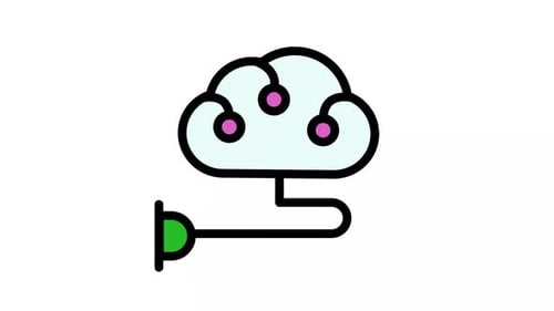 Cloud Computing Plug-in Connection Flat Design Animation