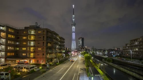 Time lapse Traffic of Tokyo City Skyline,Japan