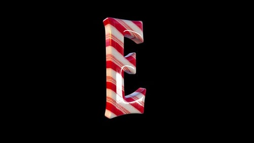 Christmas Candy Cane Letter E Loop