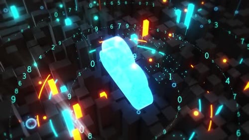 Futuristic Cloud Computing Data Network Animation