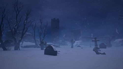 An abandoned ancient cemetery in ruins in the north.