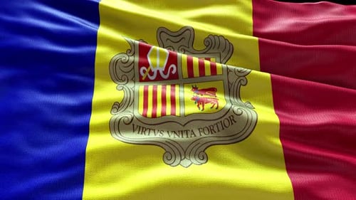Andorra National Flag Waving Loop