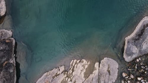This Aerial View Captures a Tranquil Water Surface Perfect for Relaxation and Meditation