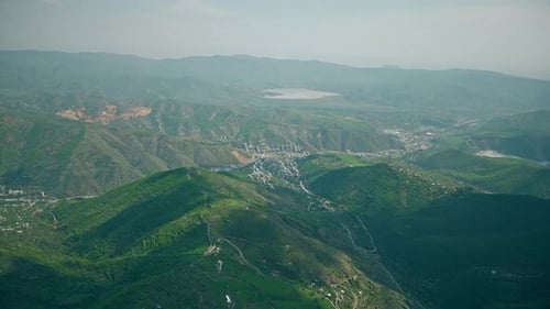 view of the mountains and town