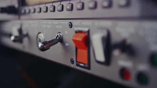 Airplane Control Panel Toggle Switch Being Activated
