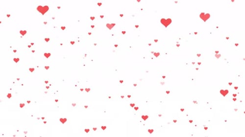 Minimalist Floating Red Hearts Animated Background