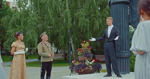 Vintage Performance With People Outside in the Park
