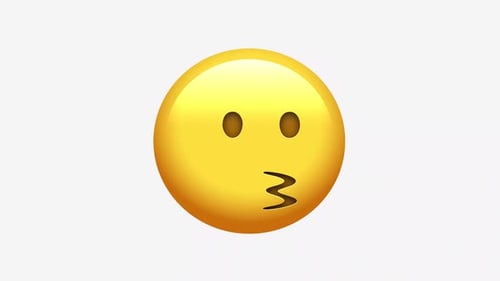 Animated Yellow Kissing Face Emoji Blowing a Kiss