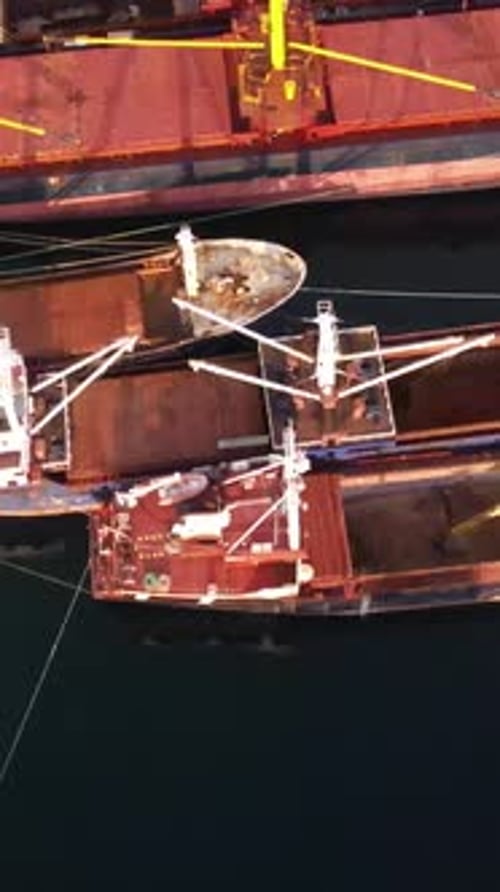 Aerial View Ships Anchored