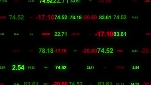 Abstract Finance Data Display With Glowing Numbers