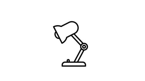 Flat Design Animated Desk Lamp Icon