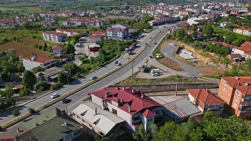 Aerial Drone Town 2K