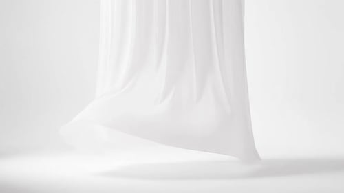 Soft White Sheer Fabric Waving Loop Background