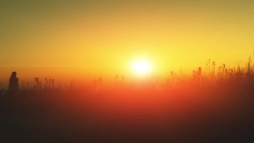 Woman Running and Warming Up at Sunrise in Africa Action