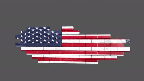 Usa Flag Wall Construction + Alpha Channel