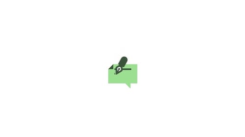 Animated Flat Design Speech Bubble Writing Message Icon