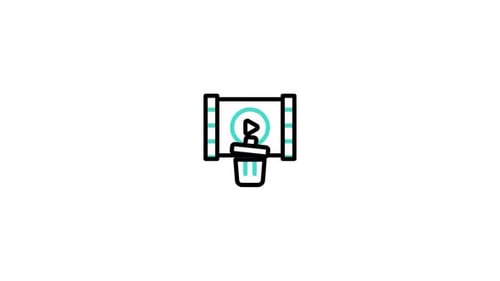 Icono animado de edición de vídeo