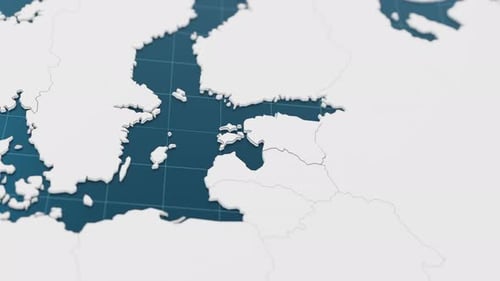 Highlight with Blue of Estonia 3d Map with Pointer Pin Surrounded with Other Countries in White