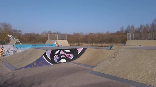 Empty skatepark in the sun