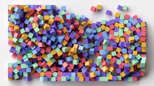 Vibrant Geometric Cubes Wave Motion Background