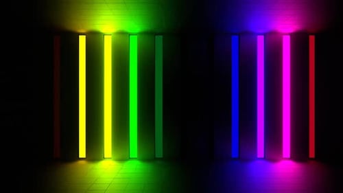 Rainbow Neon Color Wall Background Vj Loop In HD