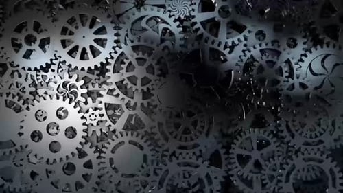 silver gear rotation video 3d animation design