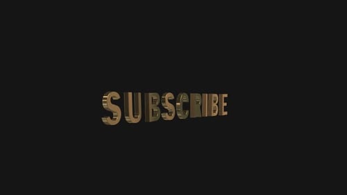 Subscribe Text Gold Alpha Channel