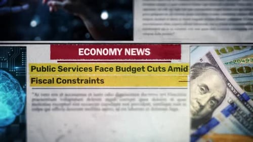 Economy News Headline Reveal with Digital Brain Overlay