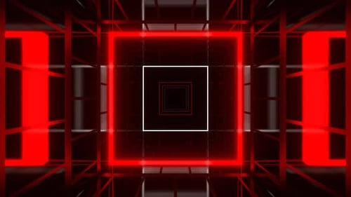 Red And White Mirror Abstract Fantasy Neon Space Background Vj Loop In 4K