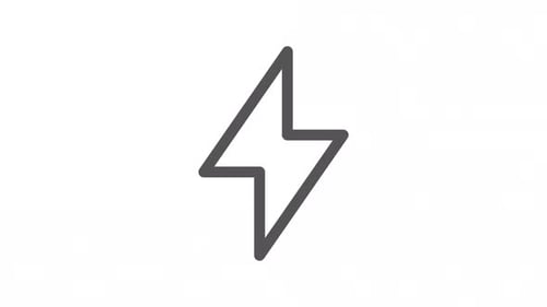 Animated Minimalist Lightning Bolt Icon Reveal