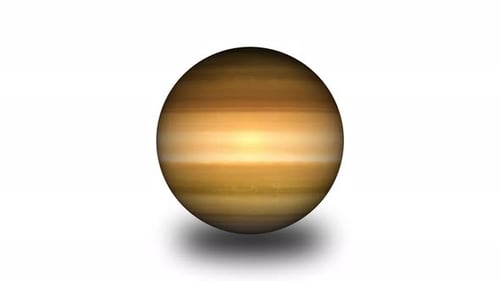 Saturn 3D Saturn planet spinning. Isolated on white background. Vd_1268