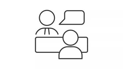 Animated Minimalist Line Icon of People Communicating