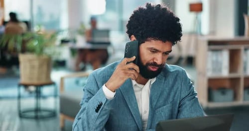 Cellphone, businessman and phone call for consultation in schedule planning