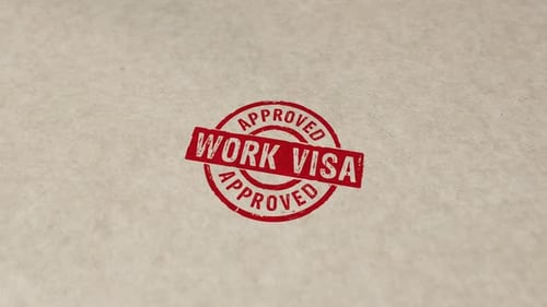Work Visa approved stamp and stamping