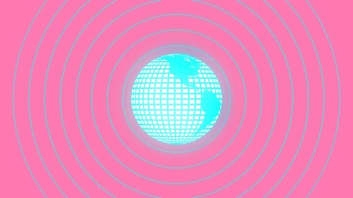 Animation numérique du signal ondulé d'une planète