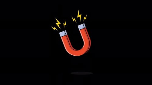 Animated Magnet with Electrical Arcs Icon