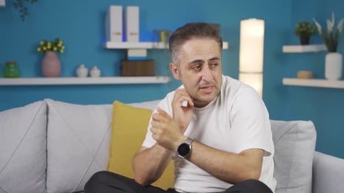 Worried And Nervous Man.