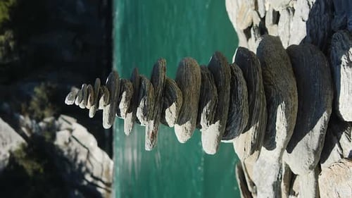 Cairn in vertical close up