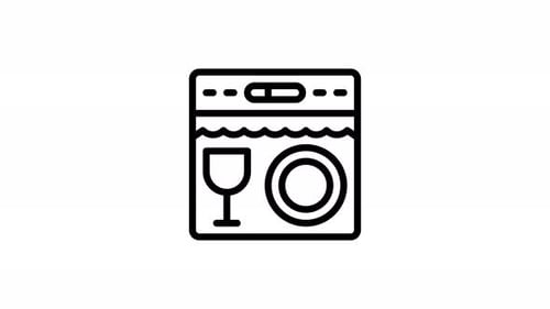 Minimalist Dishwasher Icon Animation