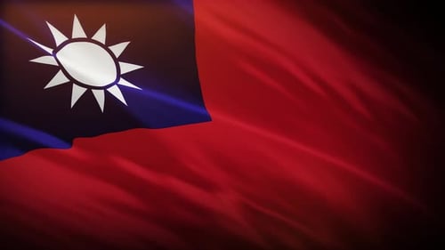 Taiwan Flag Waving in Realistic Smooth Loop