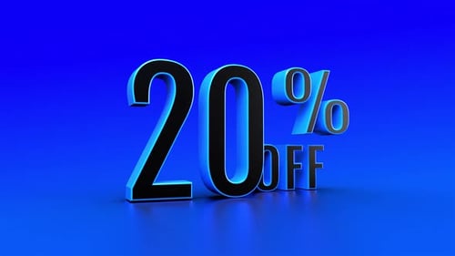 Modern 3D 20% Off Sale Text Animation